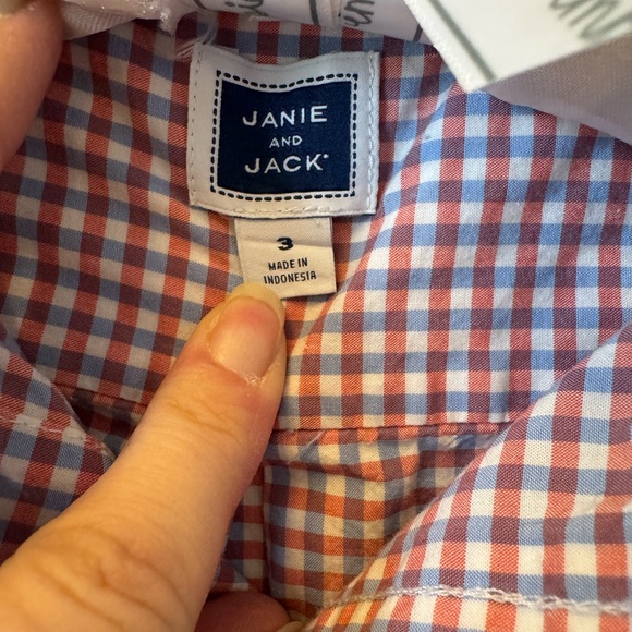 Janie and Jack Button Down Shirt Size 3 - Picture 3 of 6